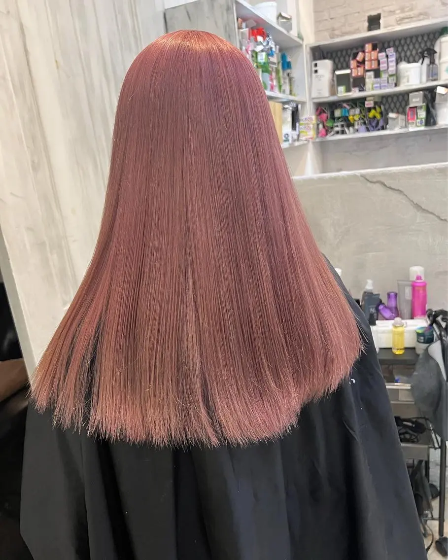 ロング カラー ピンクカラー ブリーチ特化 梅田本多翔のヘアスタイル
