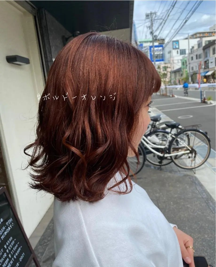 ミディアム カラー パーマ ヘアアレンジ ヘアカラー トリートメント 川上 麻梨阿のヘアスタイル