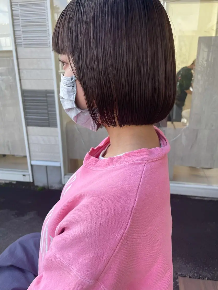 ミディアム カラー ショートボブ ボブ 鶴岡で縮毛矯正なら お任せ！ハヤシナオミのヘアスタイル