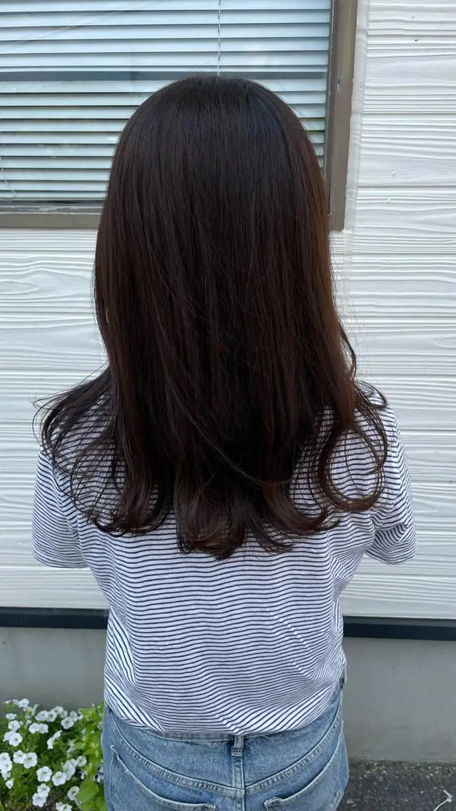 ロング トリートメント カット ヘアカラー トリートメント ビヨウシツトリコ よねたにみなのヘアスタイル