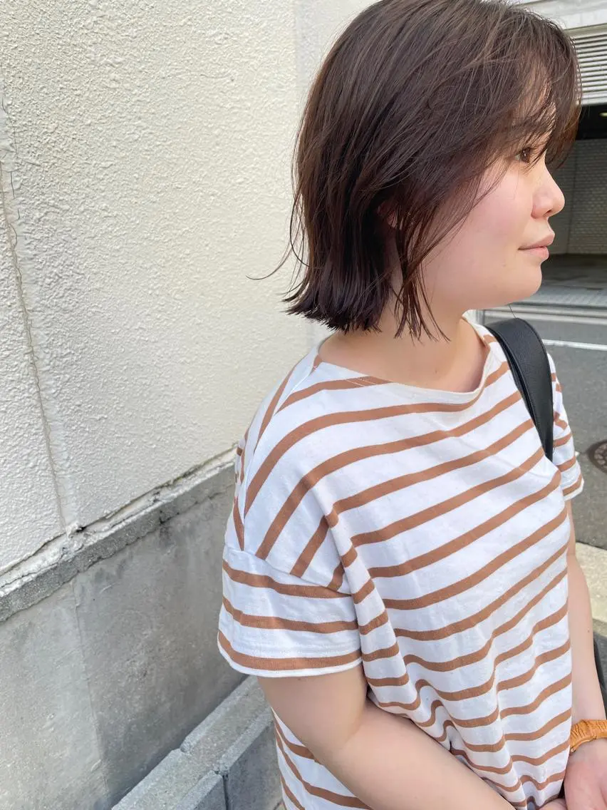 ミディアム カット ヘアカラー トリートメント ayane⭐️ボブ・ ショート・パーマのヘアスタイル