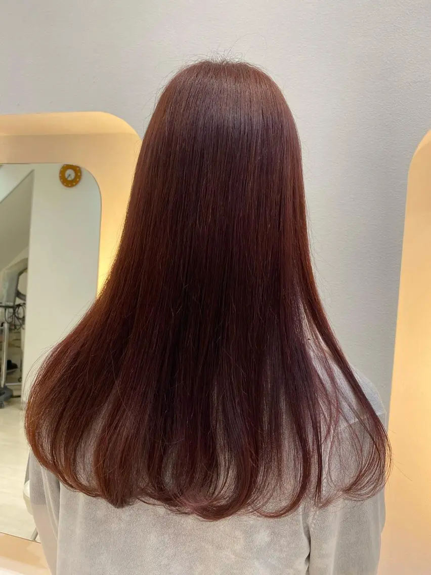 ロング カラー ブリーチ ブリーチなしカラー ピンクカラー ヘアカラー 河原町/艶髪/西田 晴香のヘアスタイル