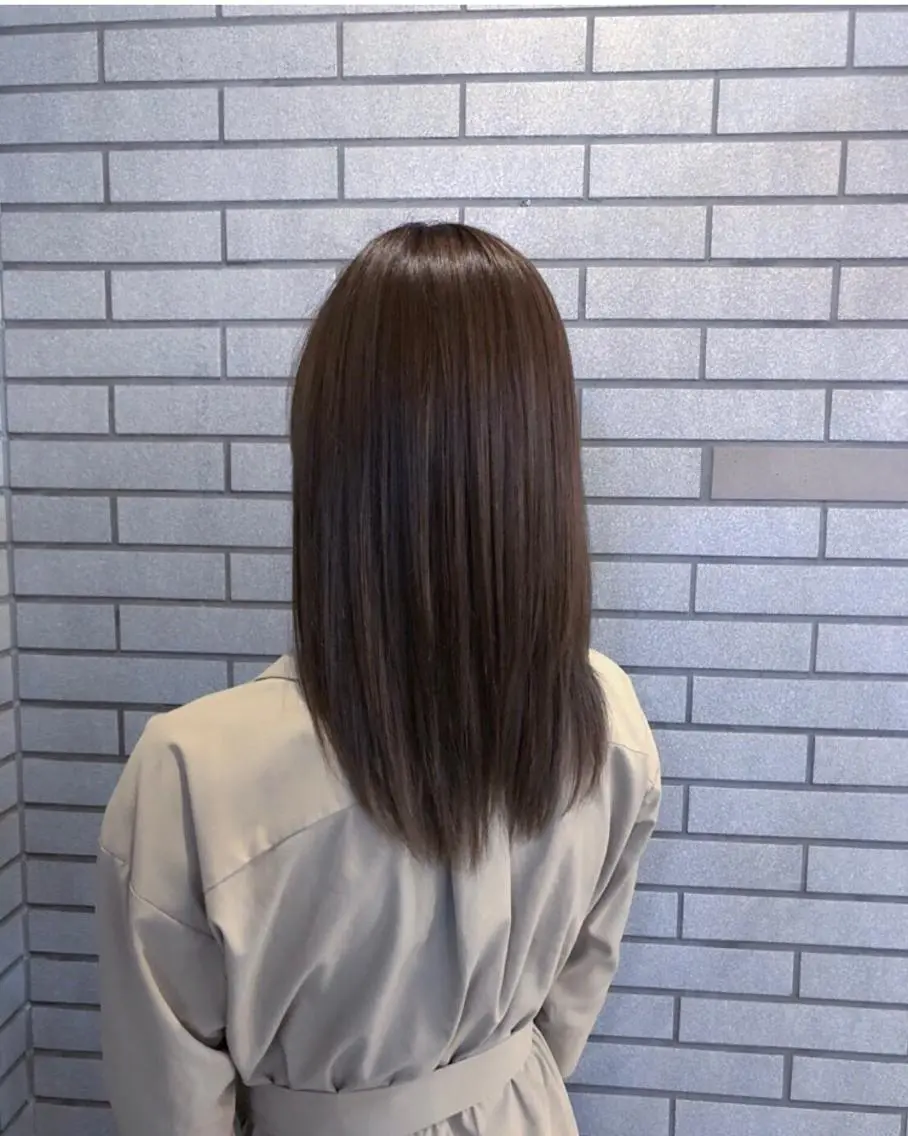 ミディアム カラー 縮毛矯正 トリートメント 中村 よしひでのヘアスタイル