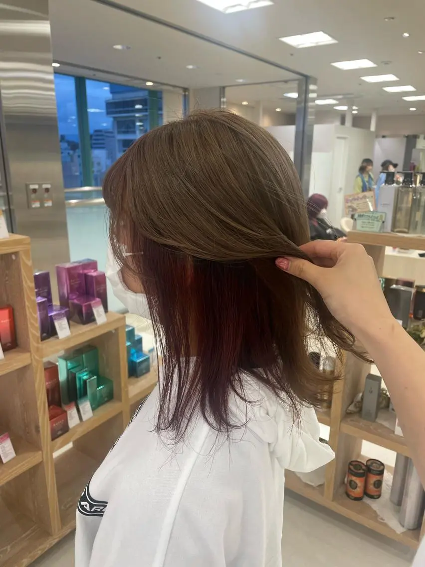 ミディアム カラー カット 縮毛矯正 ヘッドスパ ヘアセット モデル様募集中 /REIRIのヘアスタイル