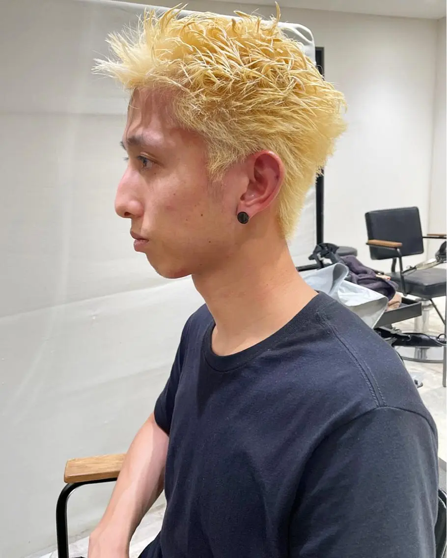 ショート カラー メンズ スパイキーショート 抜きっぱなしブロンド ショートヘア カット ヘアカラー トリートメント 村上雅人 ナチュラルモードのヘアスタイル