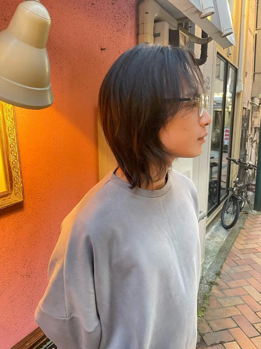 メンズ センターパート メンズウルフカット ウルフカット ナカムラ イヅミのヘアスタイル