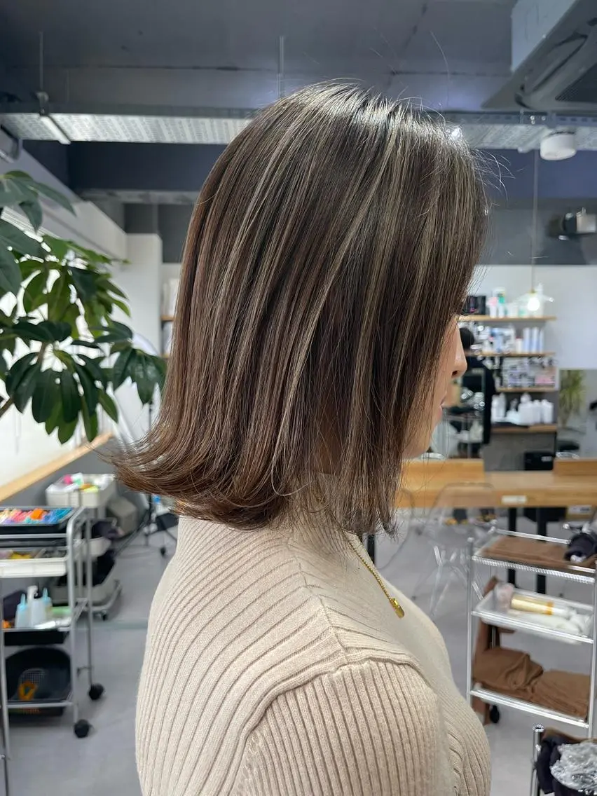 ミディアム カラー カット ヘアカラー トリートメント Reb_keiji 👑小倉圭司のヘアスタイル