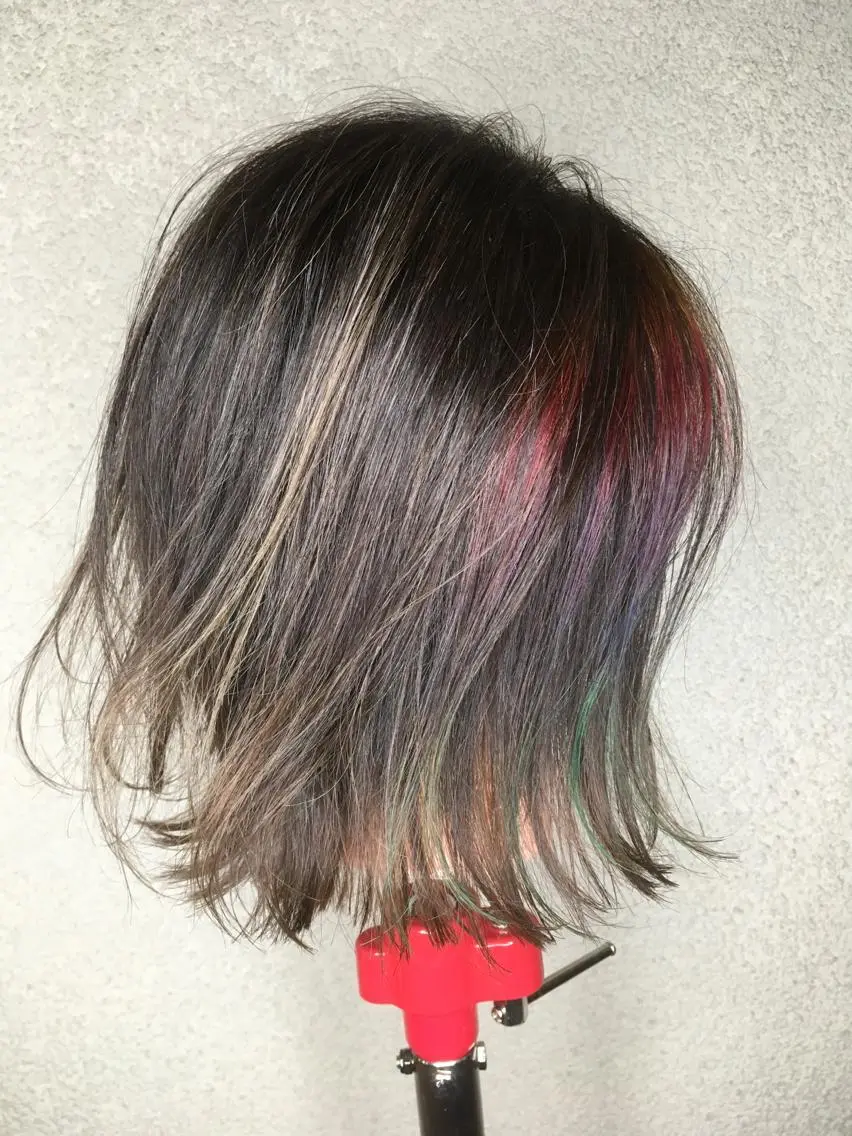 ミディアム カラー カット ヘアカラー トリートメント 菅村 勇亮のヘアスタイル