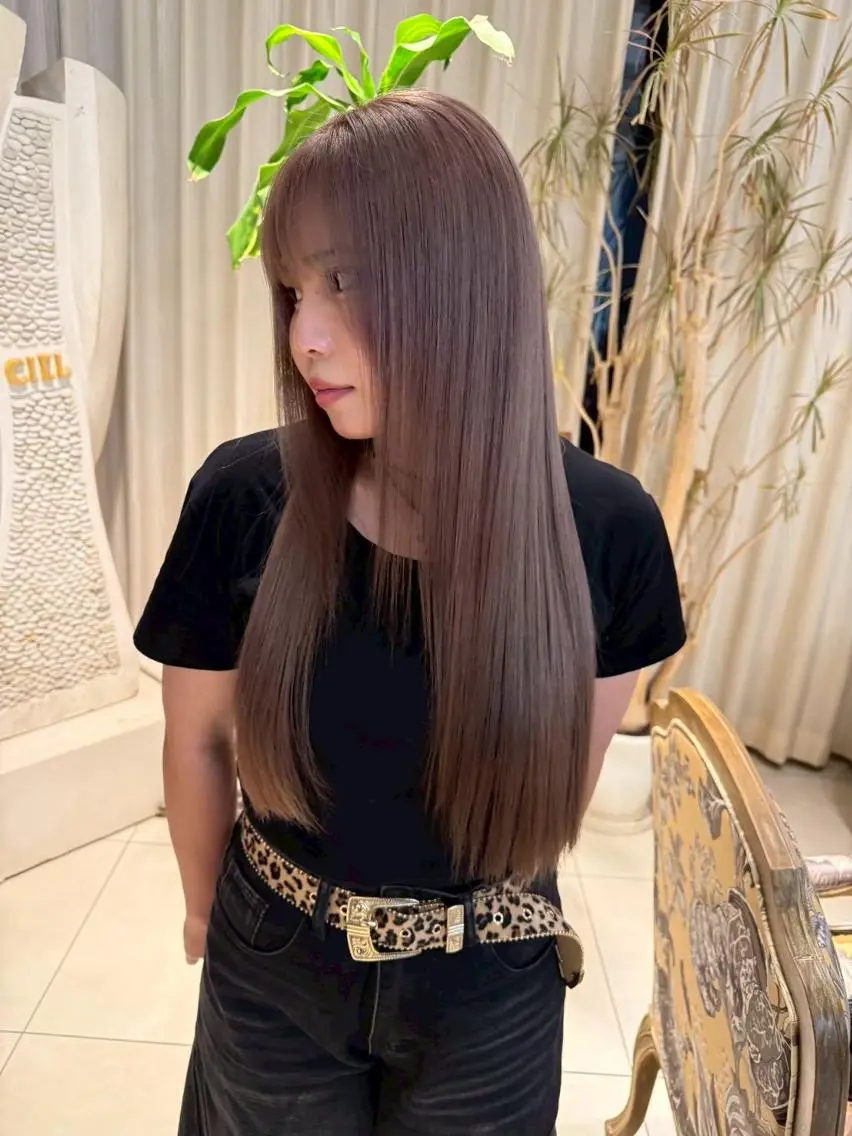 ロング カラー 透明感カラー グレージュ 髪質改善 ロング obje't cielのヘアスタイル