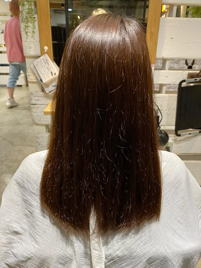 ロング カット 縮毛矯正 長濱 俊のヘアスタイル