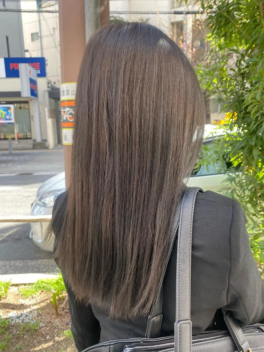 ロング カット 縮毛矯正 トリートメント ヘッドスパ 大野 美紅のヘアスタイル