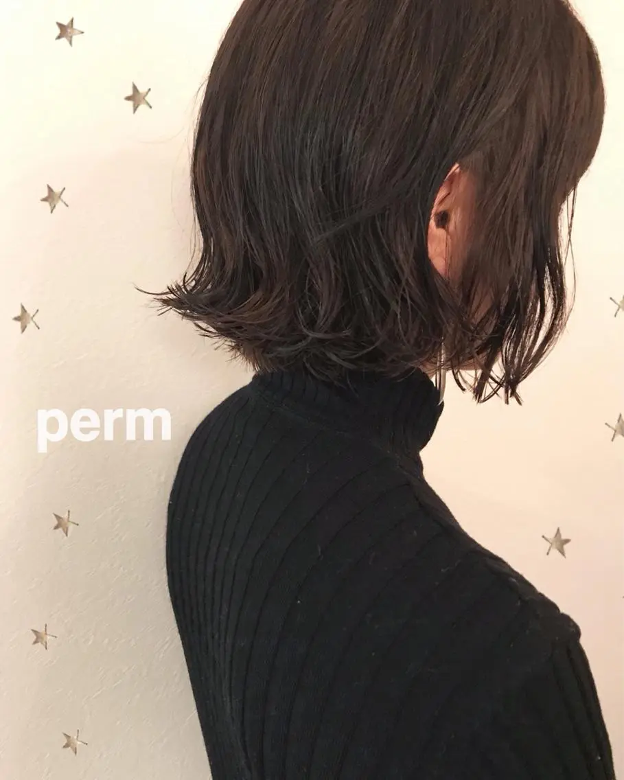ミディアム パーマ 市川 千夏のヘアスタイル