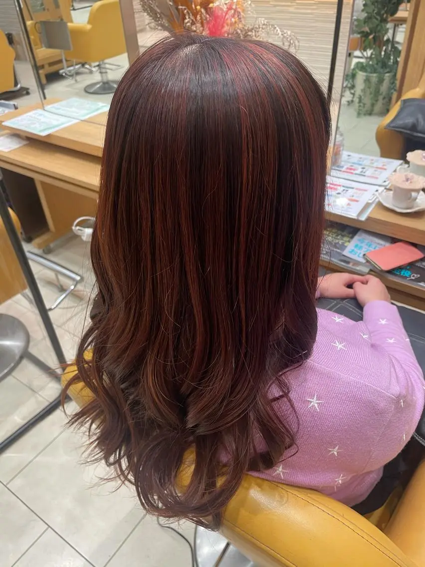 セミロング ハイライト ヘアカラー トリートメント ♦️モテ髪創作者 SUGA♦️のヘアスタイル