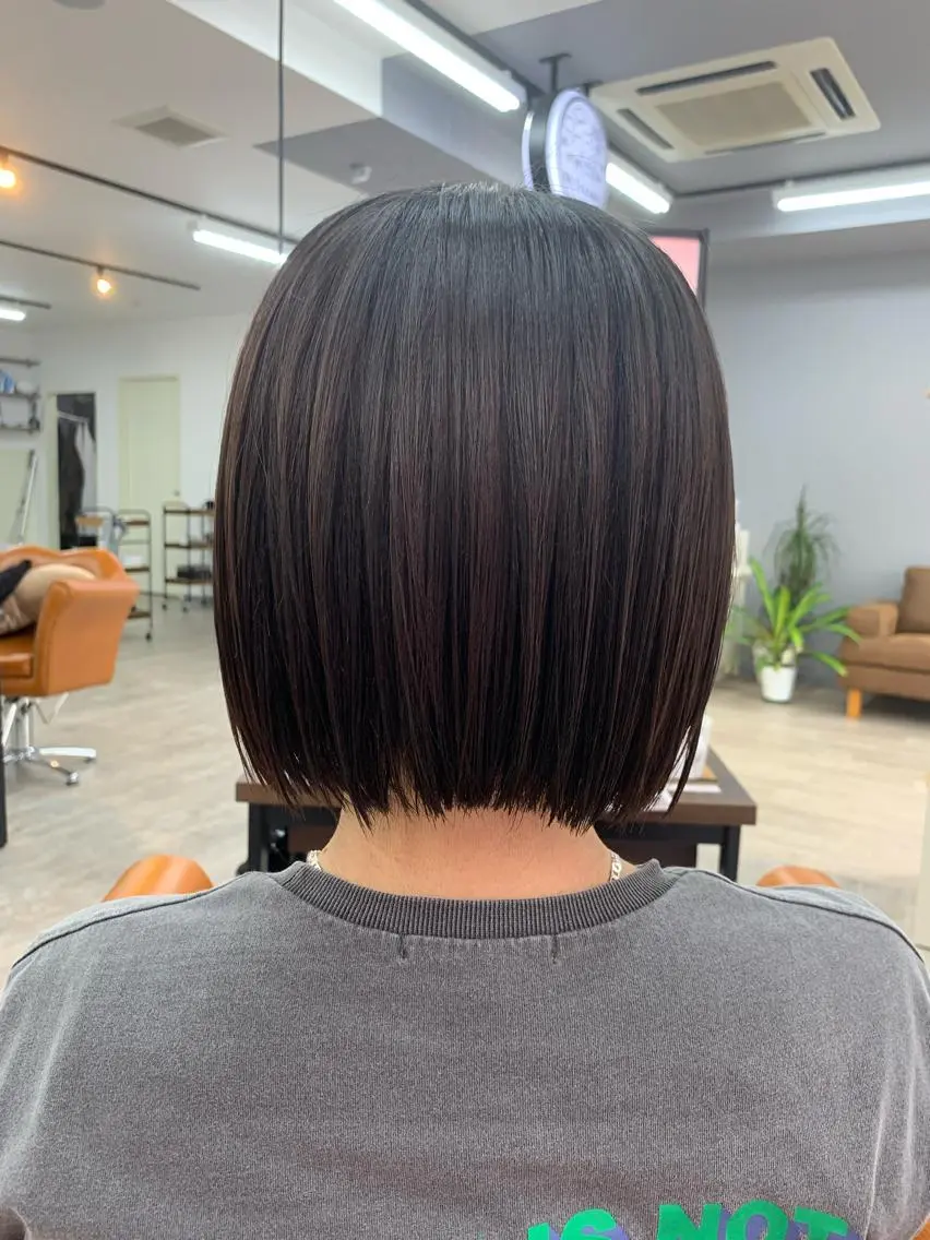 ミディアム 縮毛矯正 🌸星名 萌々🌸 Recharme新保のヘアスタイル