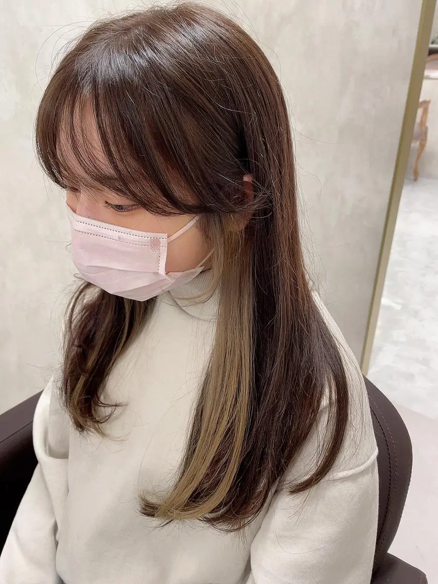 ロング ヘアカラー 天野 優美のヘアスタイル