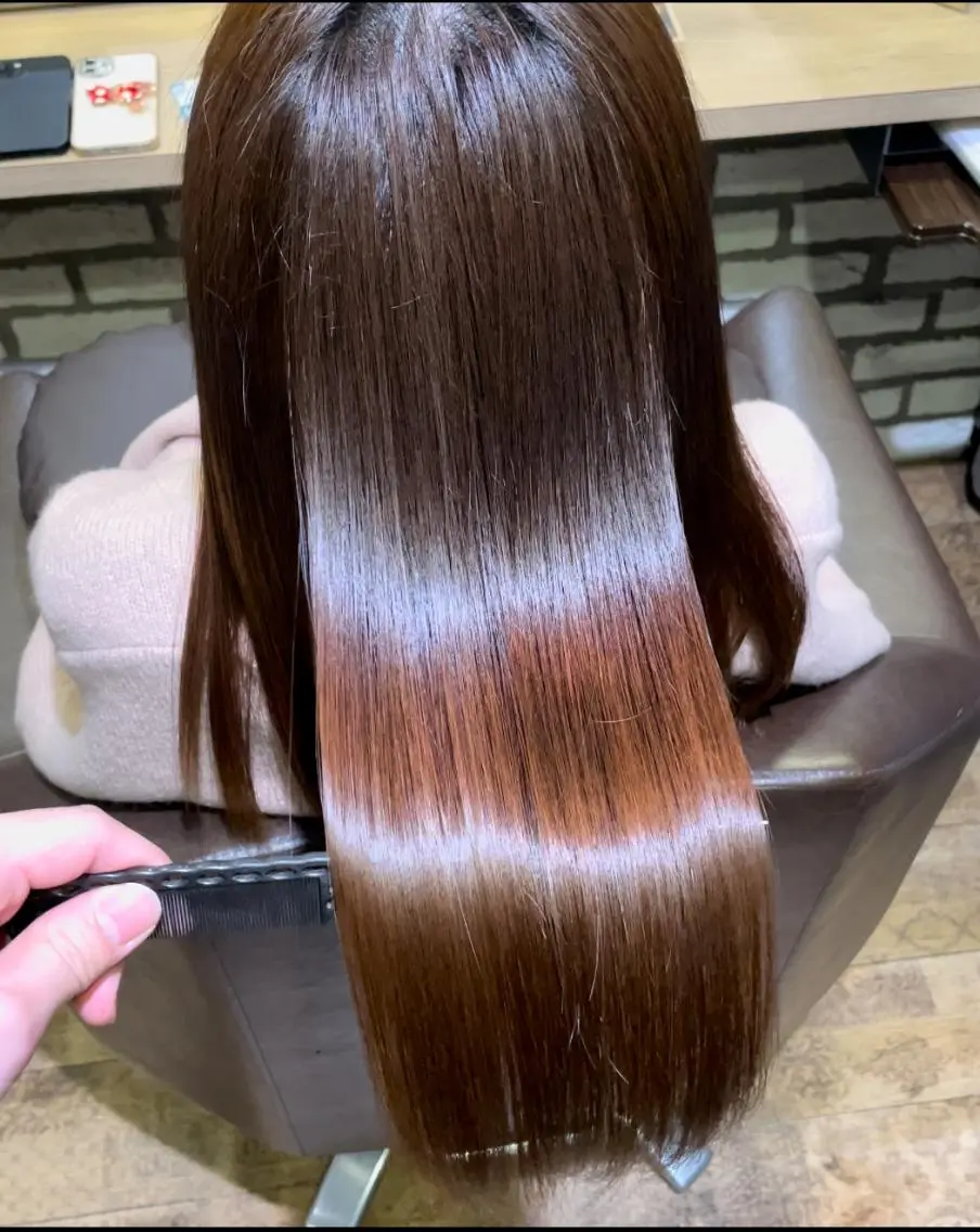 ロング カット ヘアカラー 韓国レイヤーカット× 髪質改善ラビマーニのヘアスタイル