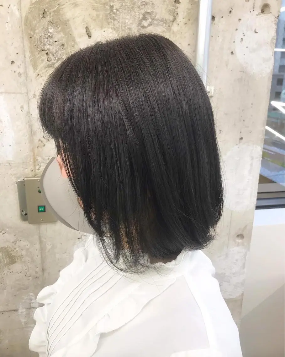 カラー ブルーカラー ネイビーカラー カット 縮毛矯正 トリートメント 天王寺区🌟大好評バ ッサリ◎美髪改善矯正のヘアスタイル