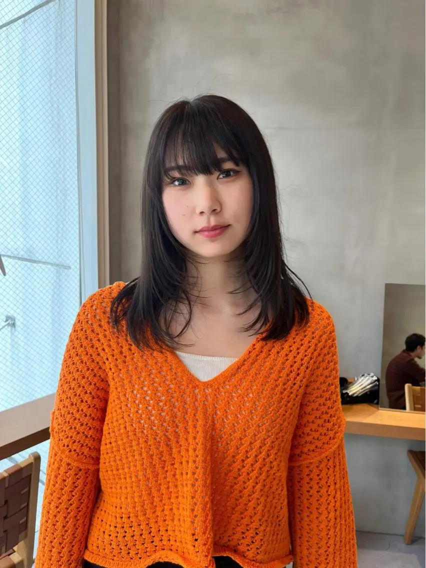 セミロング カラー カット ヘアカラー トリートメント 縮毛矯正ボブ&顔まわ レイヤー♡TOMOEのヘアスタイル