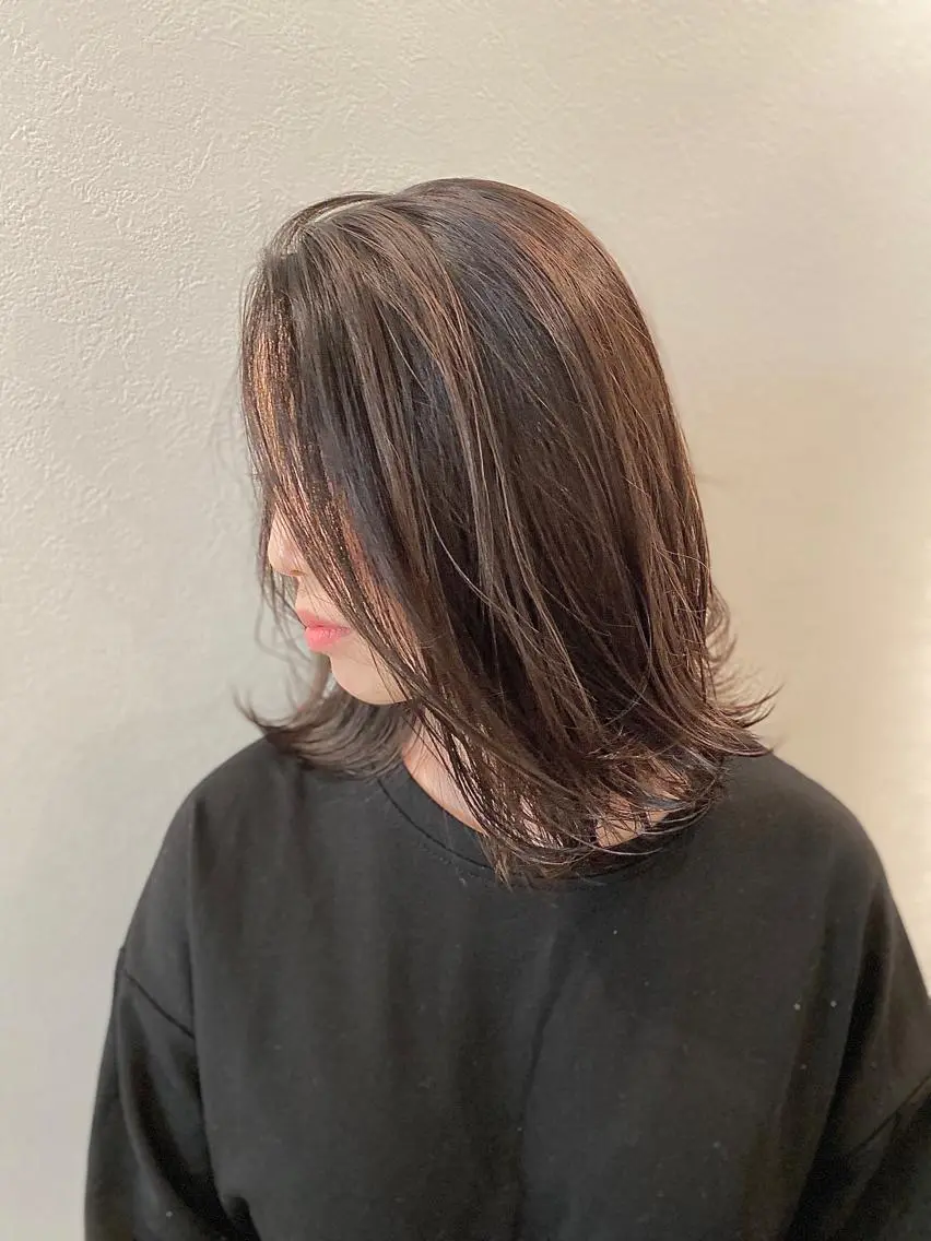 ミディアム カラー カット ヘアカラー トリートメント 平田 健一のヘアスタイル
