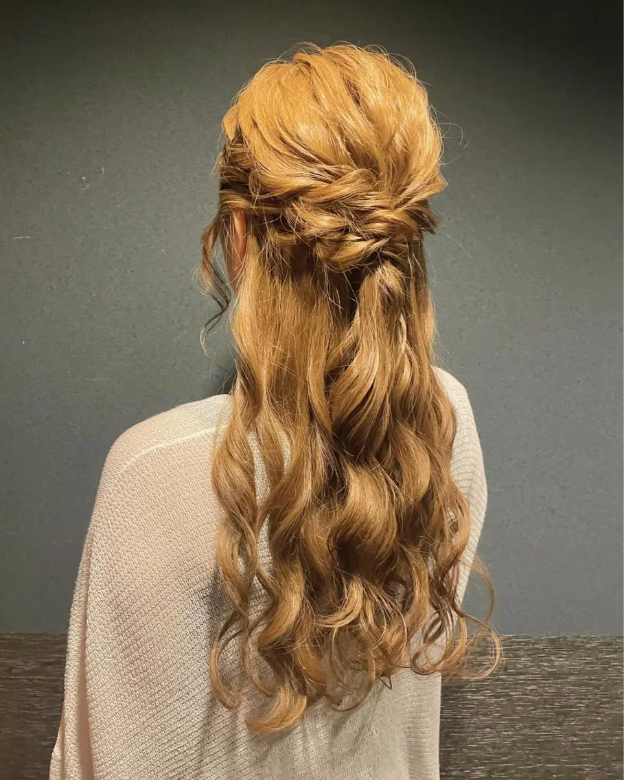 ロング ヘアアレンジ ヘアセット KANA カナのマツエク・マツパデザイン