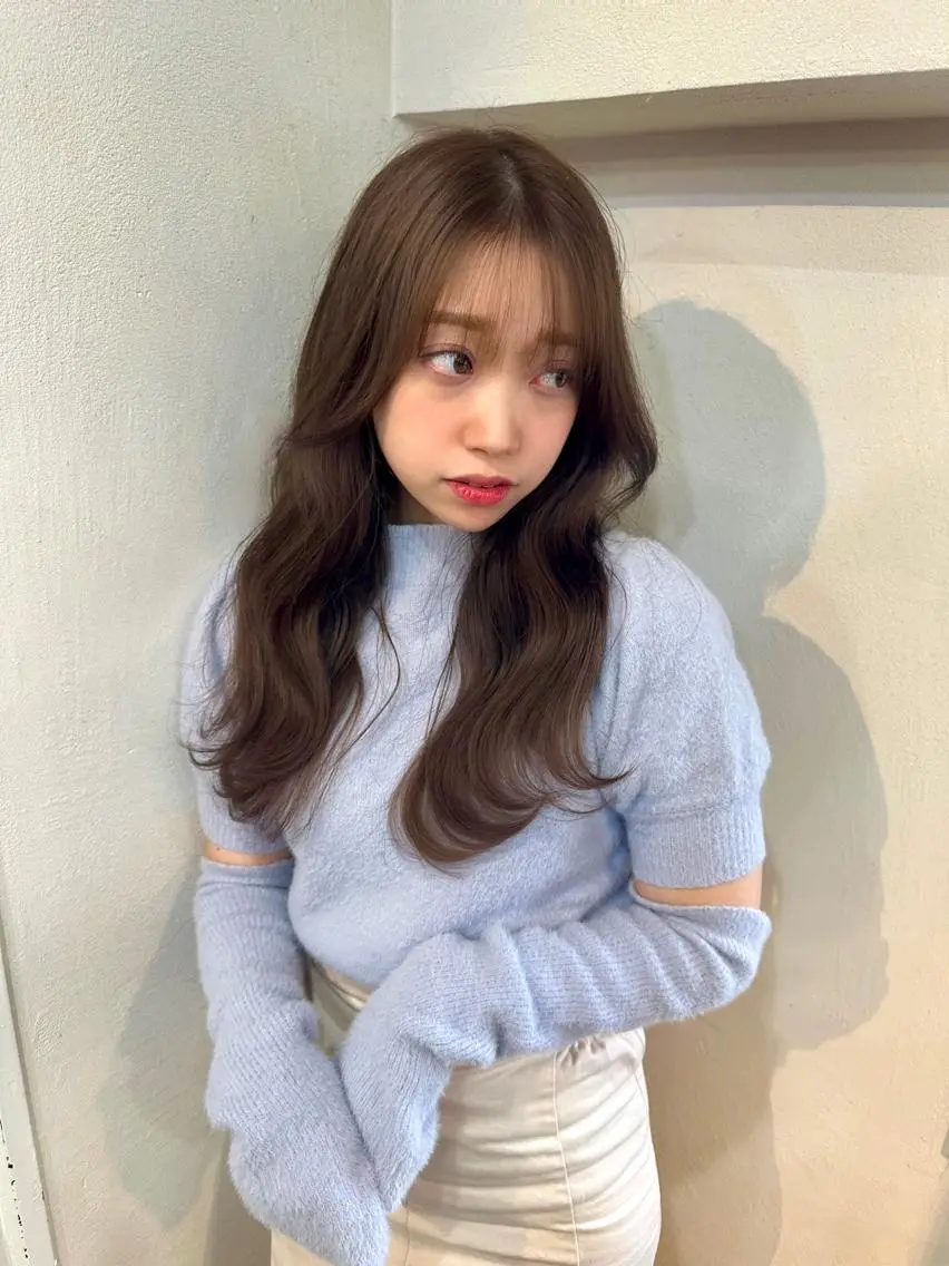 セミロング ボブ くびれヘア エギョモリ タンバルモリ 韓国風ヘア 大人可愛いレイヤー 大田のヘアスタイル