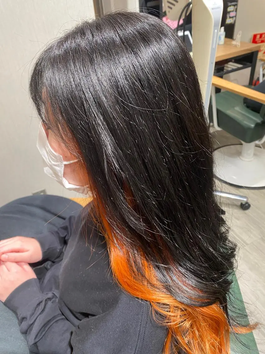 ロング カラー ヘアカラー 福薗 ななのヘアスタイル