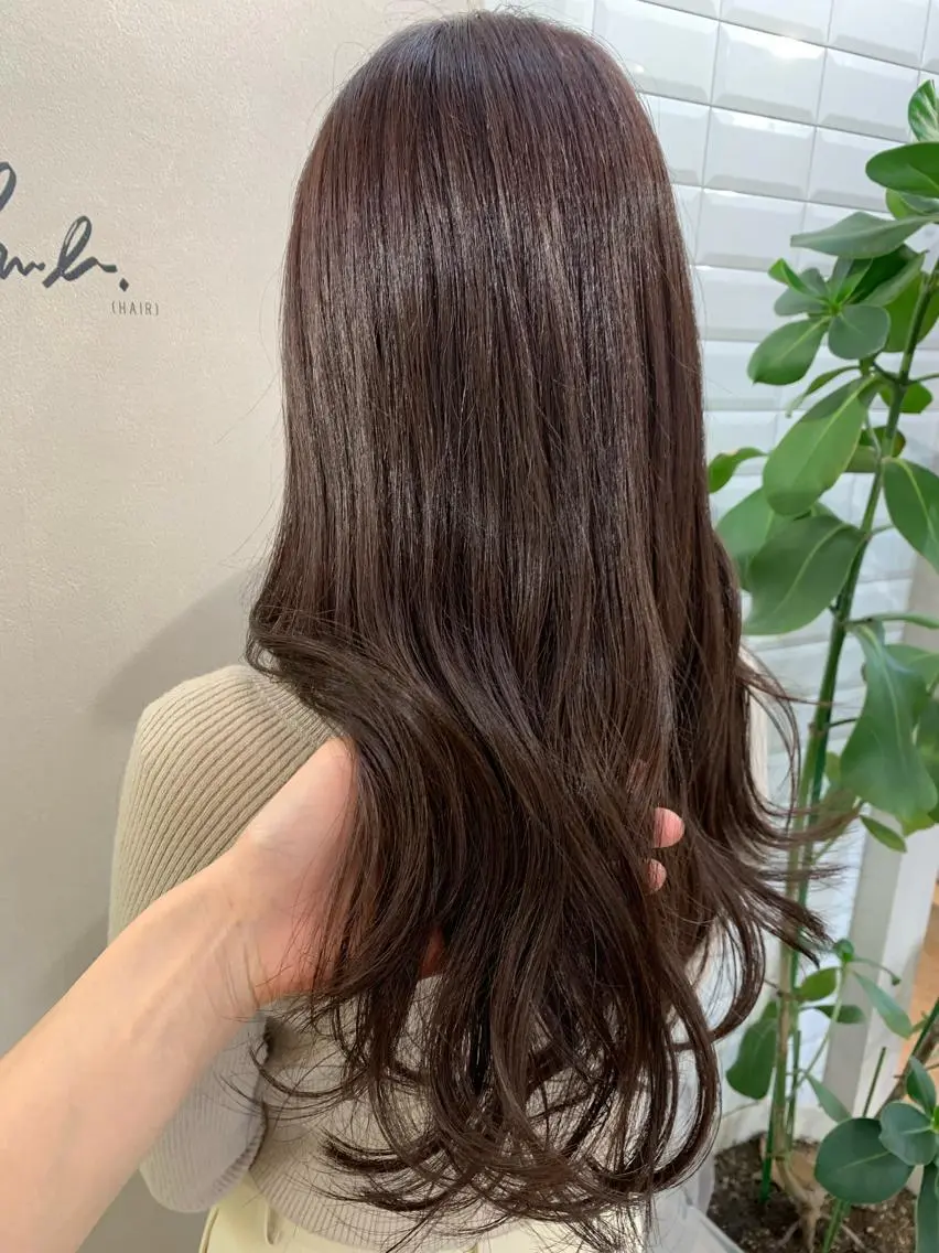 ロング カラー ベージュカラー ラベンダーカラー ラベンダーベージュ ヘアカラー トリートメント hubhair レイヤー/透明感のヘアスタイル