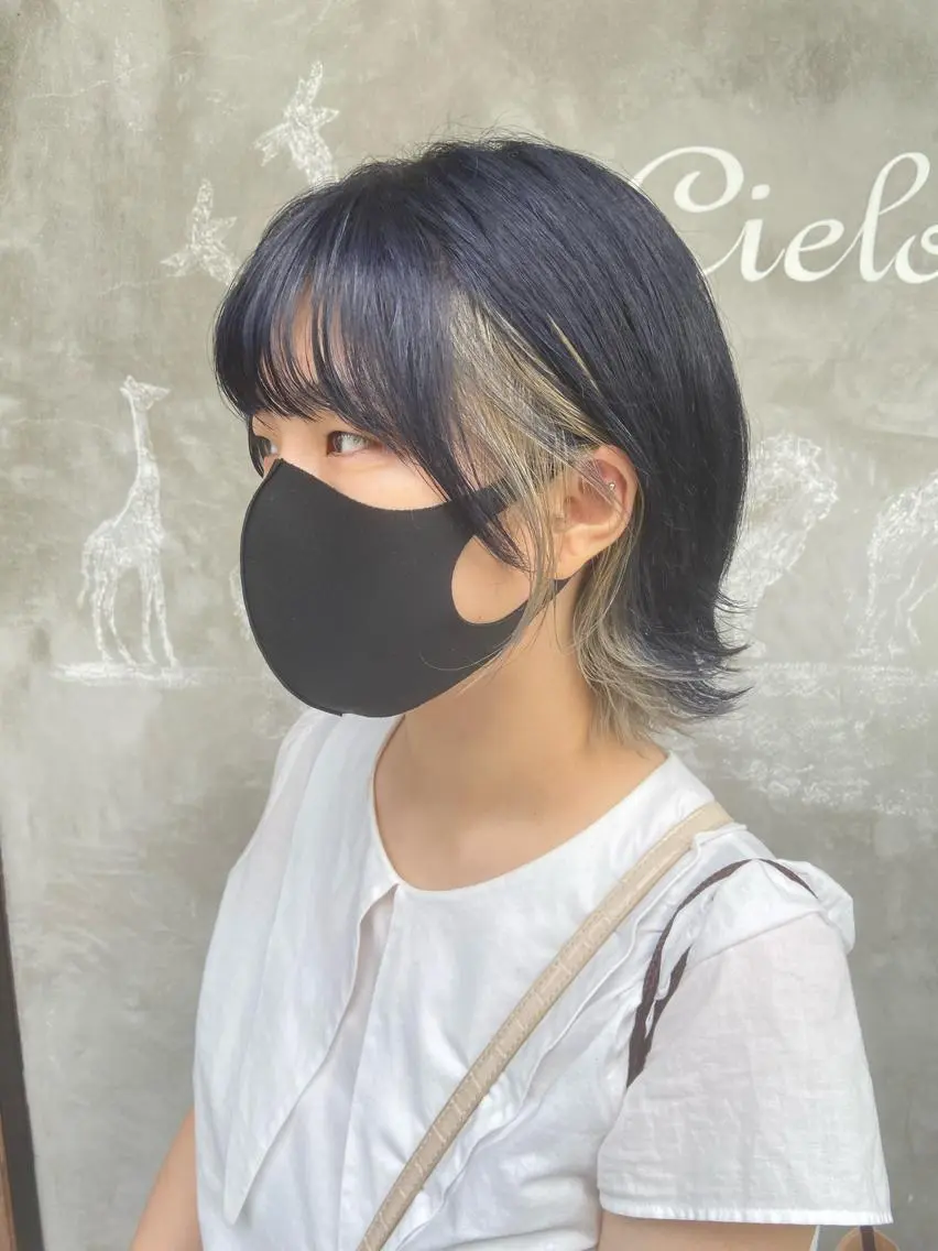 ショート カラー ネイビーカラー シルバー 原一真/ 外国人ショートヘアのヘアスタイル