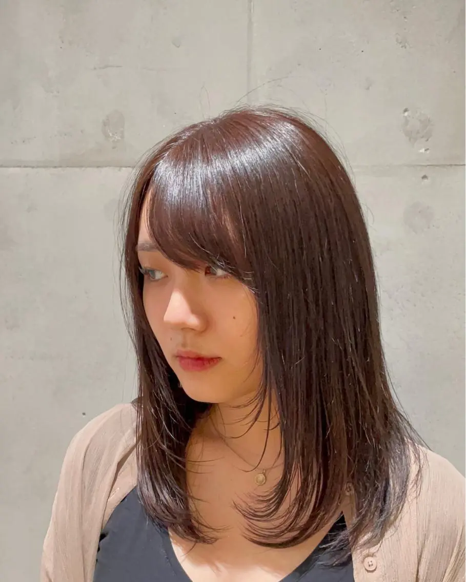 ミディアム カラー ブラウンカラー ピンクカラー ピンクブラウン 🐣Say.ree ひらいで ななみ🐣のヘアスタイル