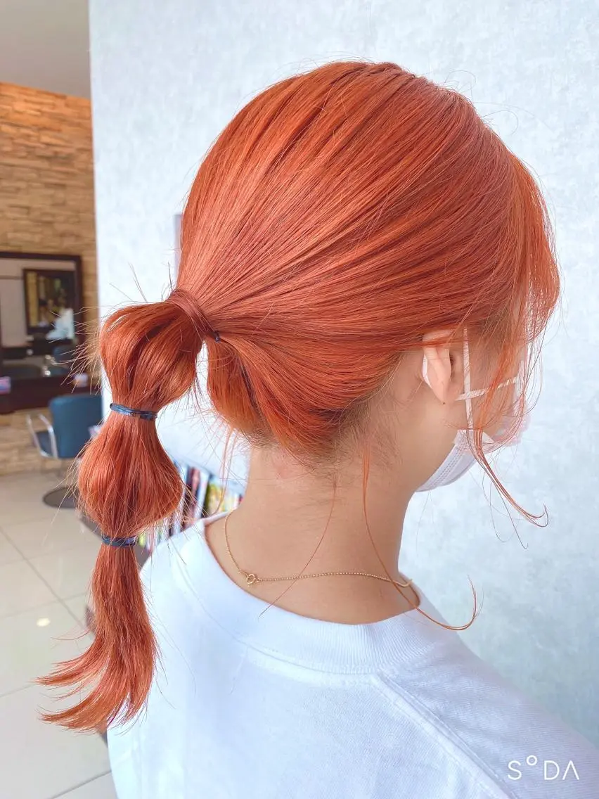 ミディアム カラー カット ヘアカラー トリートメント 浦口友華 ♡  暖色系カラーのヘアスタイル
