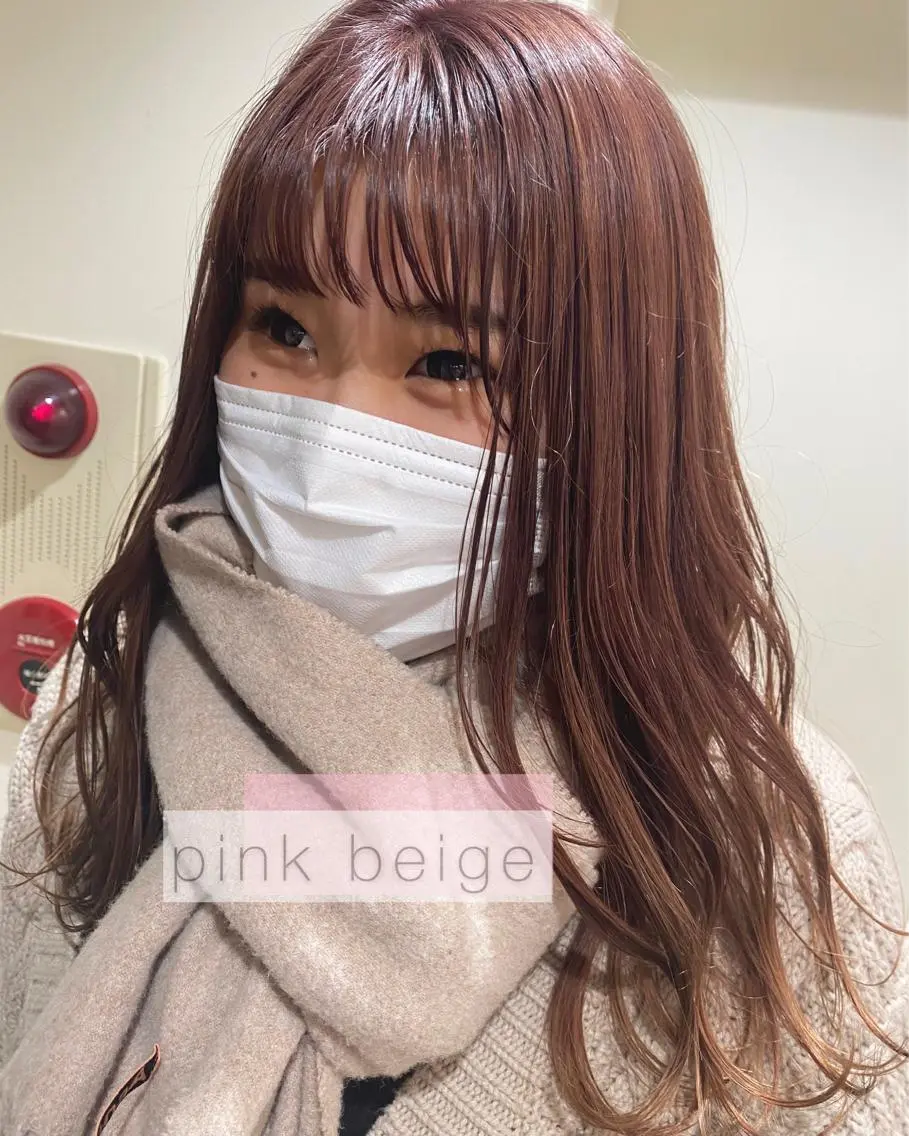 セミロング カラー ヘアアレンジ ベージュカラー ピンクカラー ピンクベージュ ヘアカラー ボブ /ニュアンス/ satomi🧸💖のヘアスタイル
