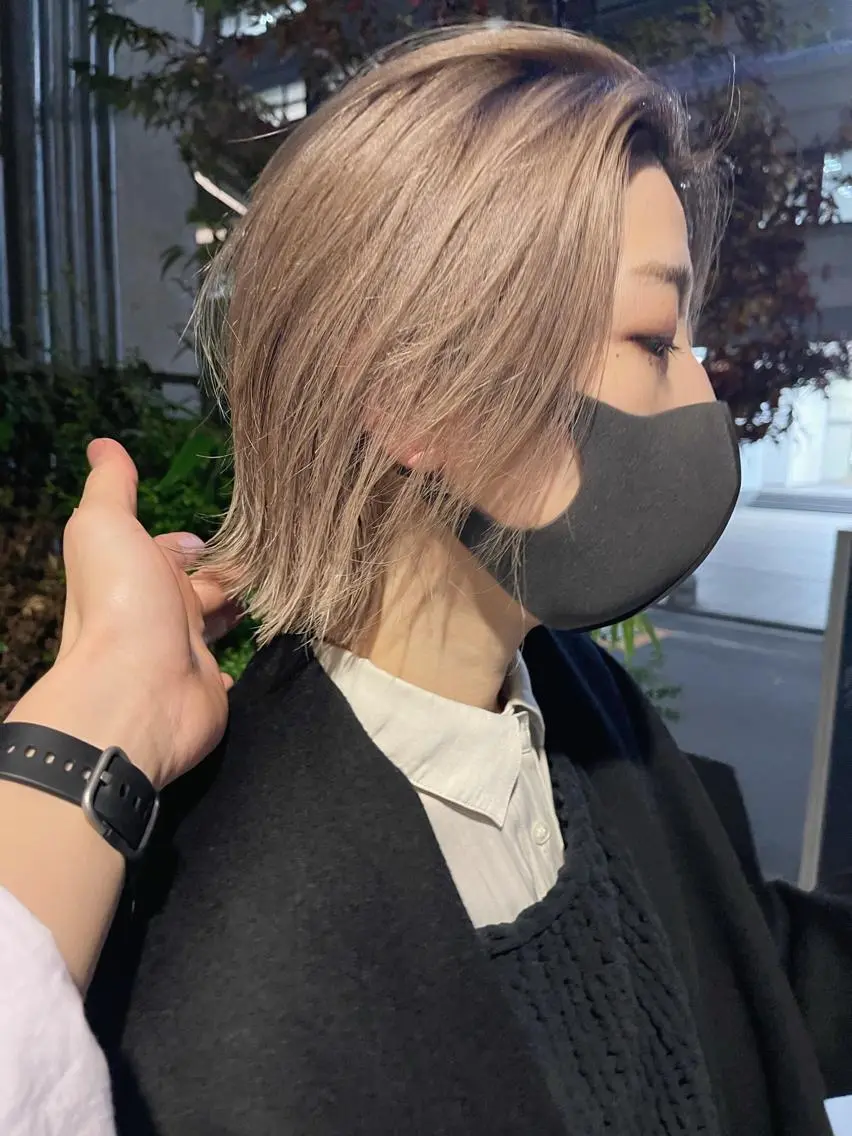 カラー ベージュカラー ブリーチ ケアブリーチ ミルクティーベージュ “ミニモ最高評価獲得 “代表"Kohei"のヘアスタイル