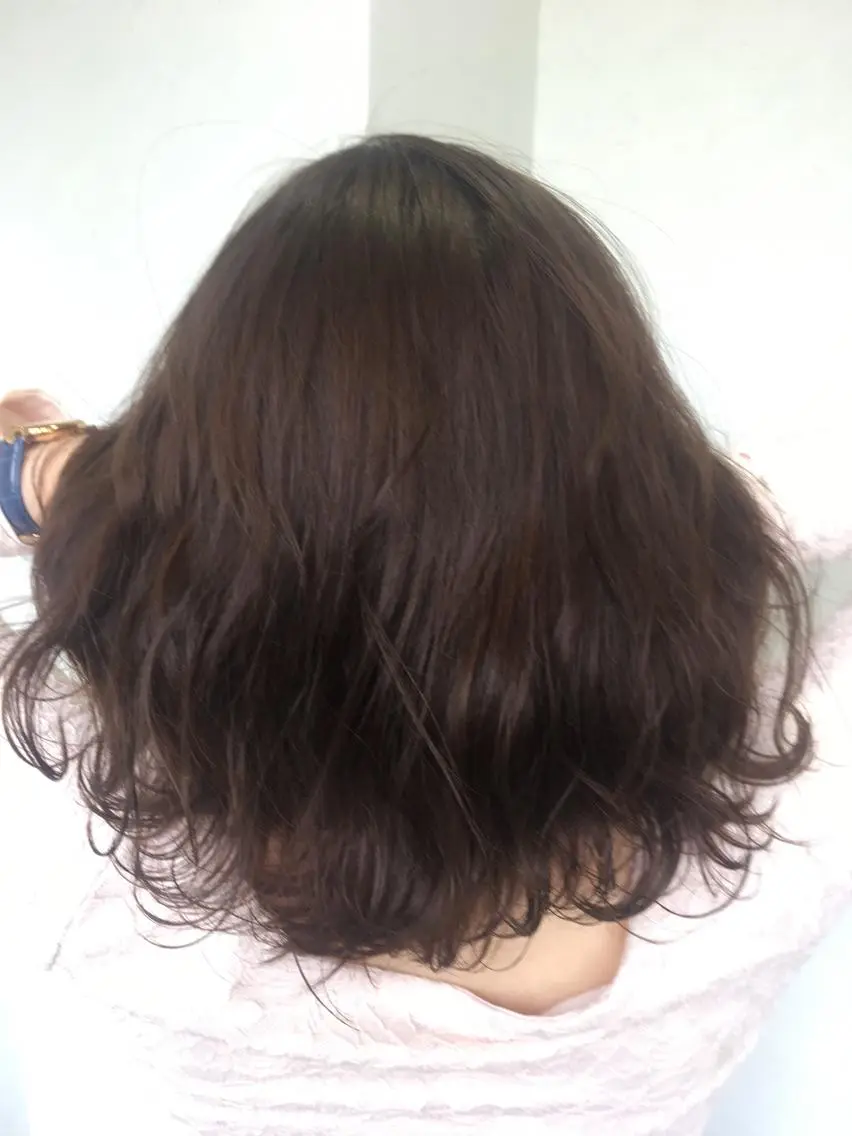 ミディアム カット ヘアカラー ブリーチ毛縮毛矯正 👑山口のヘアスタイル