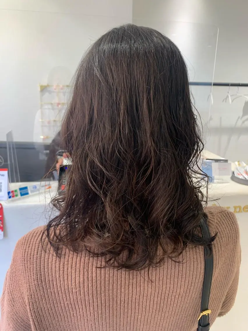 セミロング パーマ セミロングパーマ デジタルパーマ ボブ/美髪矯正 /佐藤　奈巳のヘアスタイル