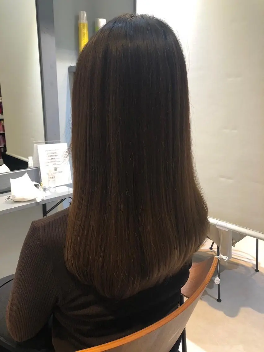 カラー ロング 髪質改善 縮毛矯正 酸性ストレート カット ヘアカラー 縮毛矯正 トリートメント 銀座・有楽町 うえむーのヘアスタイル