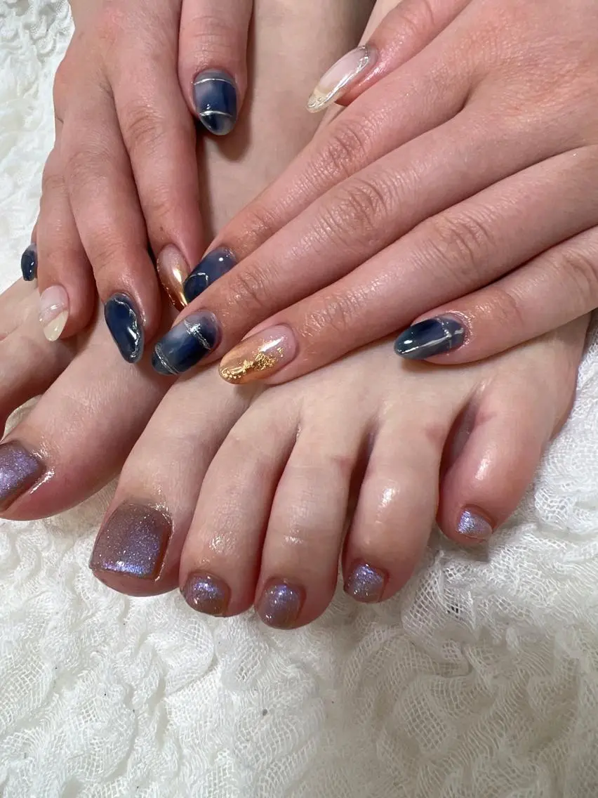 ネイル ミラーネイル ニュアンスネイル coco nailのネイルデザイン