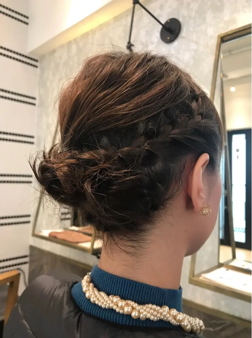 ヘアアレンジ ボブ ブリーチなし透明感 タケザワミキのヘアスタイル