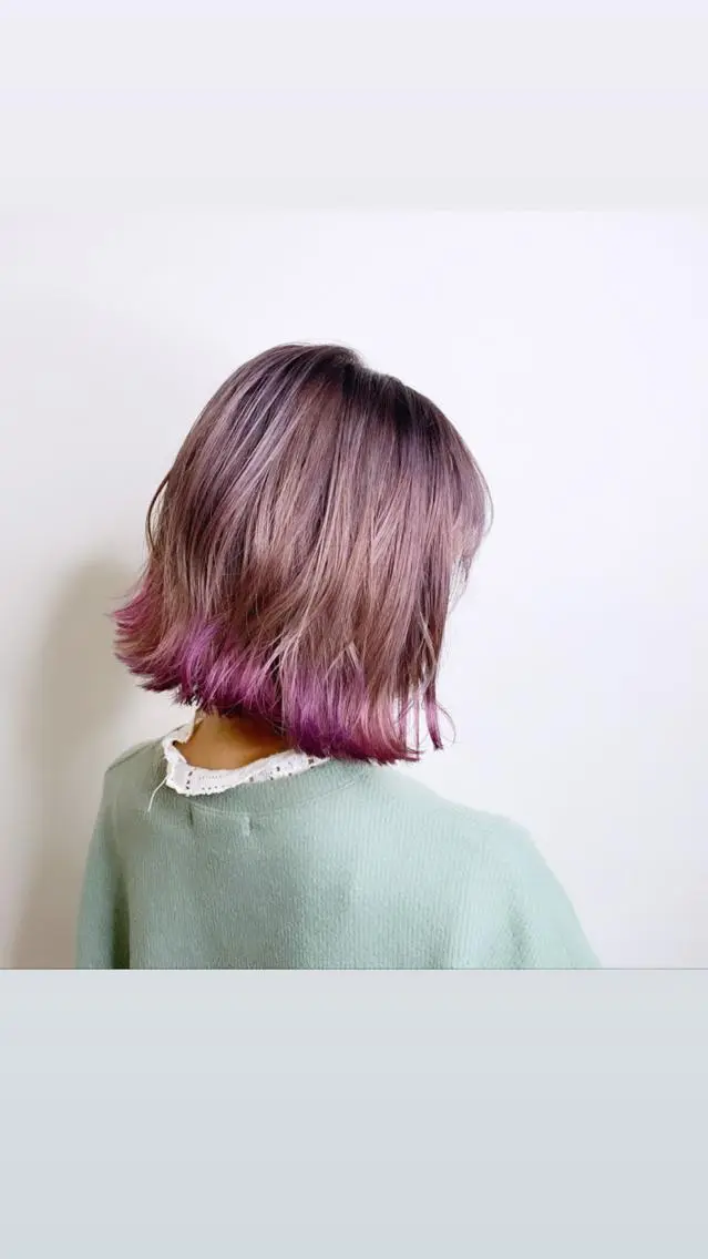 ショート カラー ヘアアレンジ ベージュカラー ラベンダーカラー ラベンダーベージュ ピンクカラー パープルカラー アイラッシュ/美容室 個室/瀬戸 一菜のヘアスタイル