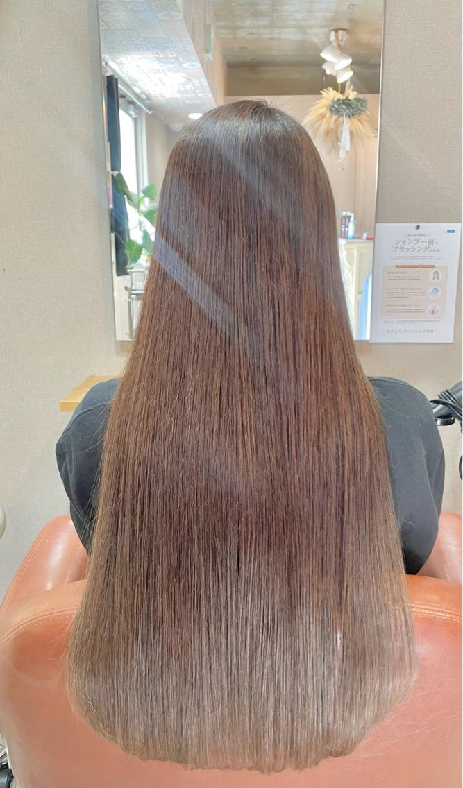 ロング カラー ヘアカラー トリートメント 荒牧 絵美のヘアスタイル