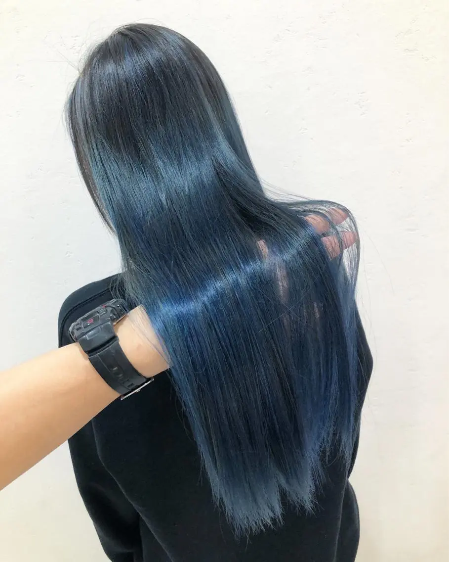 ロング カラー ブリーチ ブルーカラー トリートメント ニュアンスカラー🫧 加納のヘアスタイル