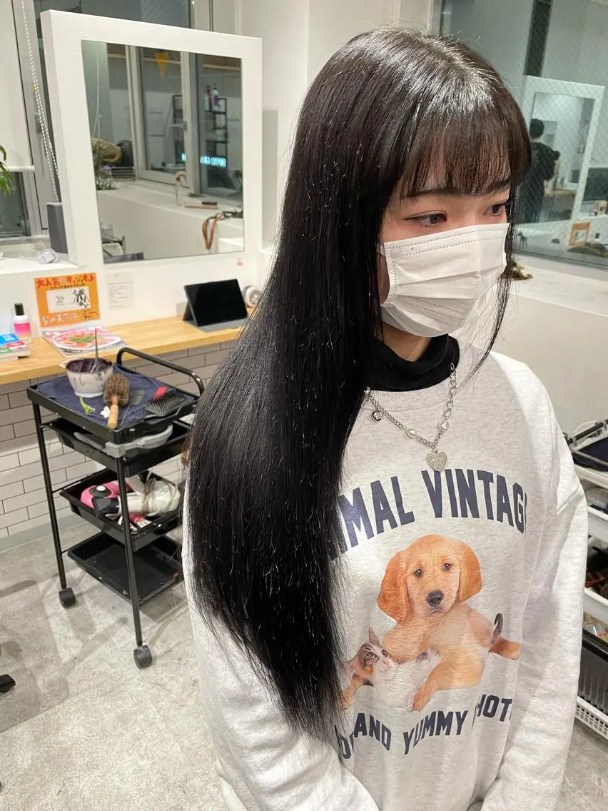 ロング カラー ヘアカラー 京都美容師 塩のヘアスタイル