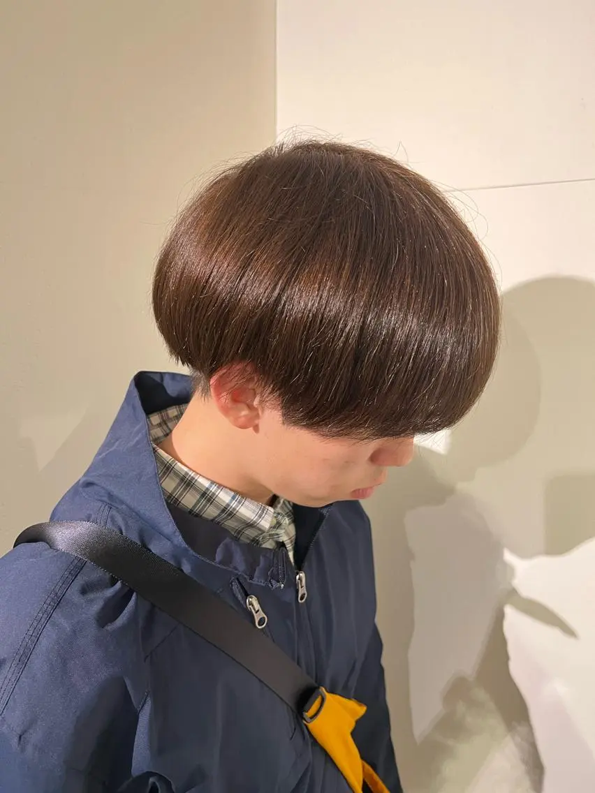 カラー メンズ 黒髪 ブラウンカラー オリーブブラウン QOL円山 SHOTAのヘアスタイル