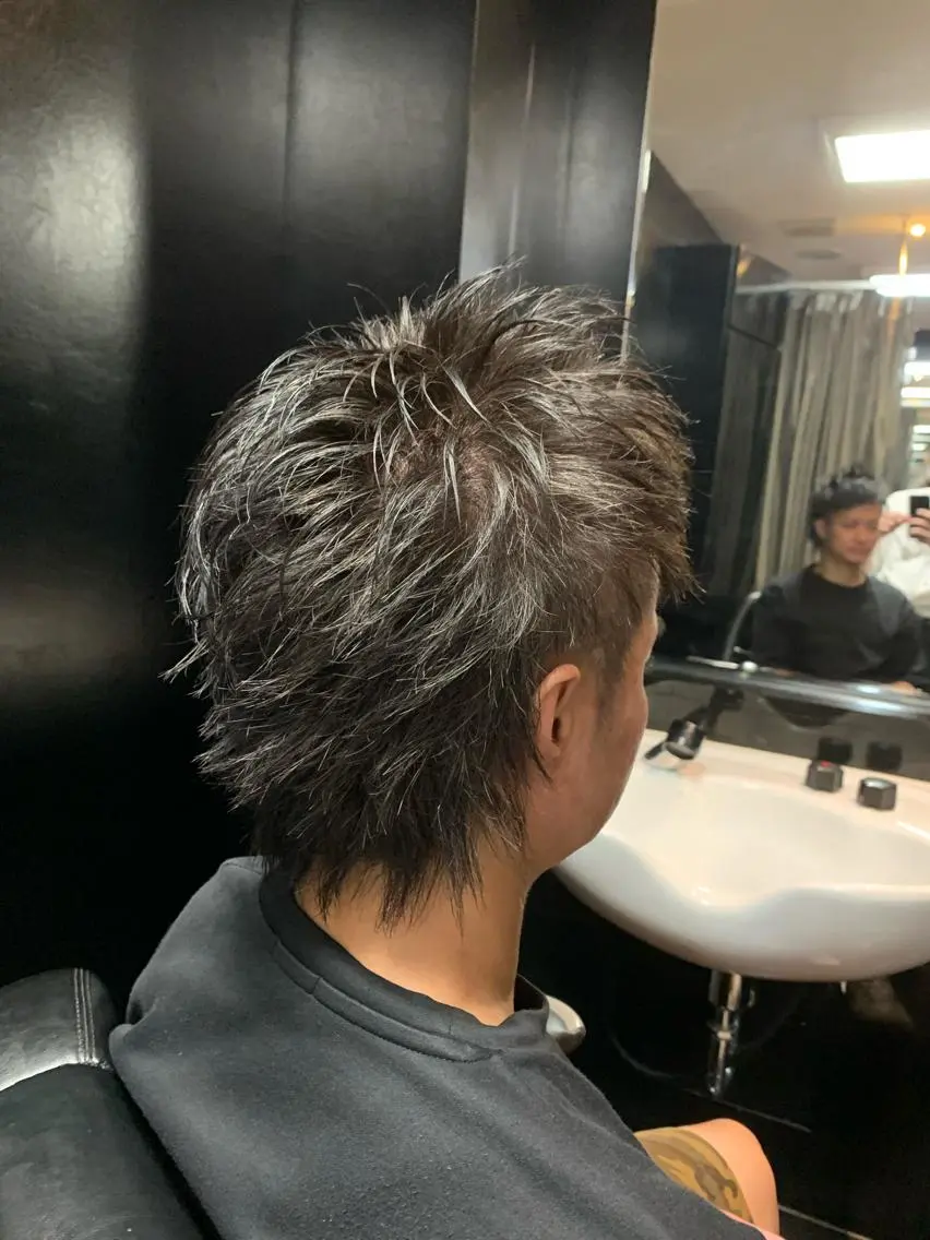 ショート カラー メンズ メンズウルフカット ウルフカット ひらお あおとのヘアスタイル