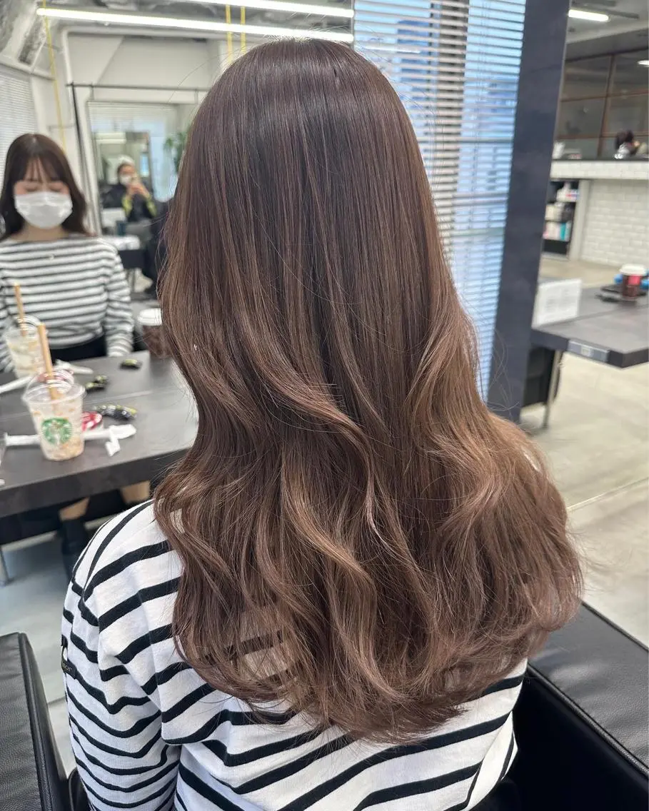 ロング カラー カット ヘアカラー トリートメント ✨大人韓国レイヤー ✨吉原 潤✨のヘアスタイル
