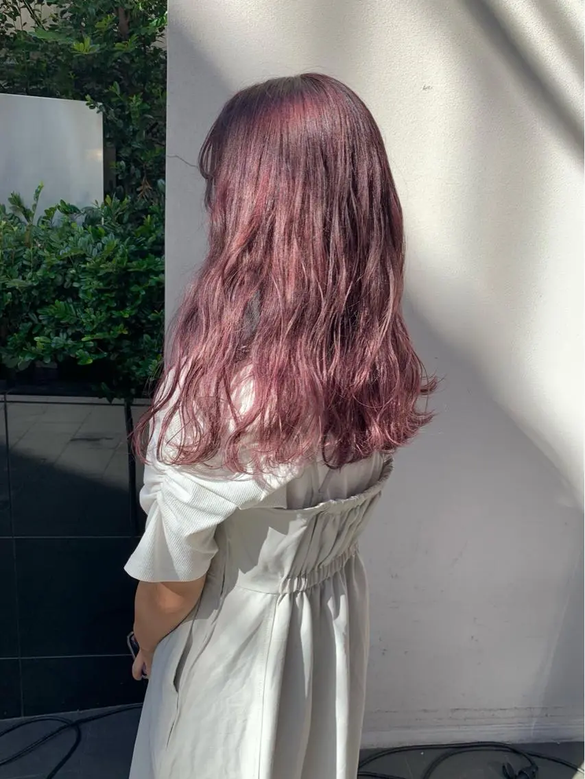 セミロング カラー ベージュカラー ピンクカラー ピンクベージュ 矢野 晃平のヘアスタイル