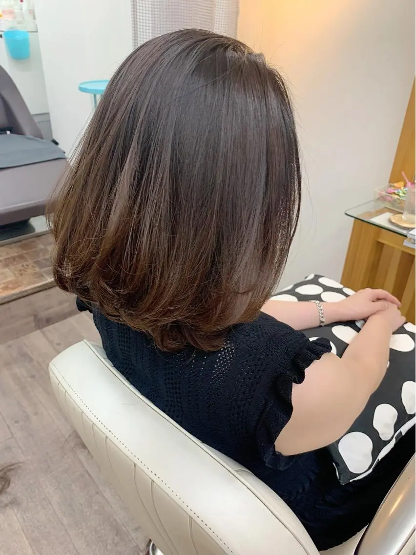 ミディアム 縮毛矯正 hama yukiのヘアスタイル