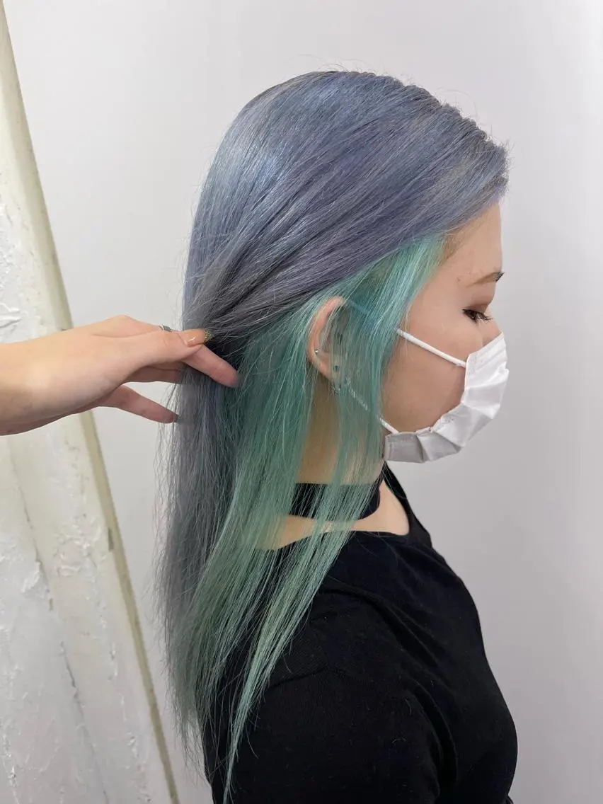 セミロング カラー ヘアカラー トリートメント ハナ💎中韓/艶髪 ハイトーン/エクステのマツエク・マツパデザイン