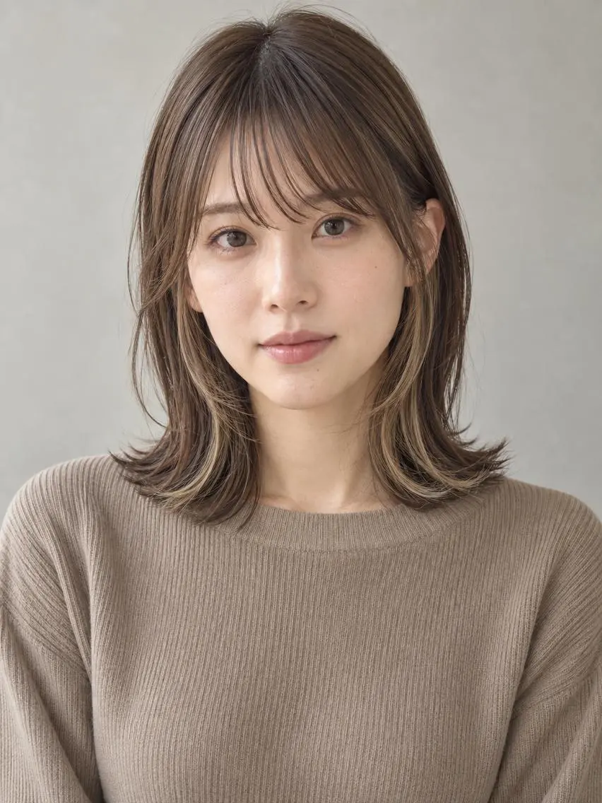 ミディアム 韓国風カラー くせ毛 髪質改善 韓国風ヘア 縮毛矯正 カット ヘアカラー トリートメント "オトナ髪”/ LAKA TOCCAのヘアスタイル