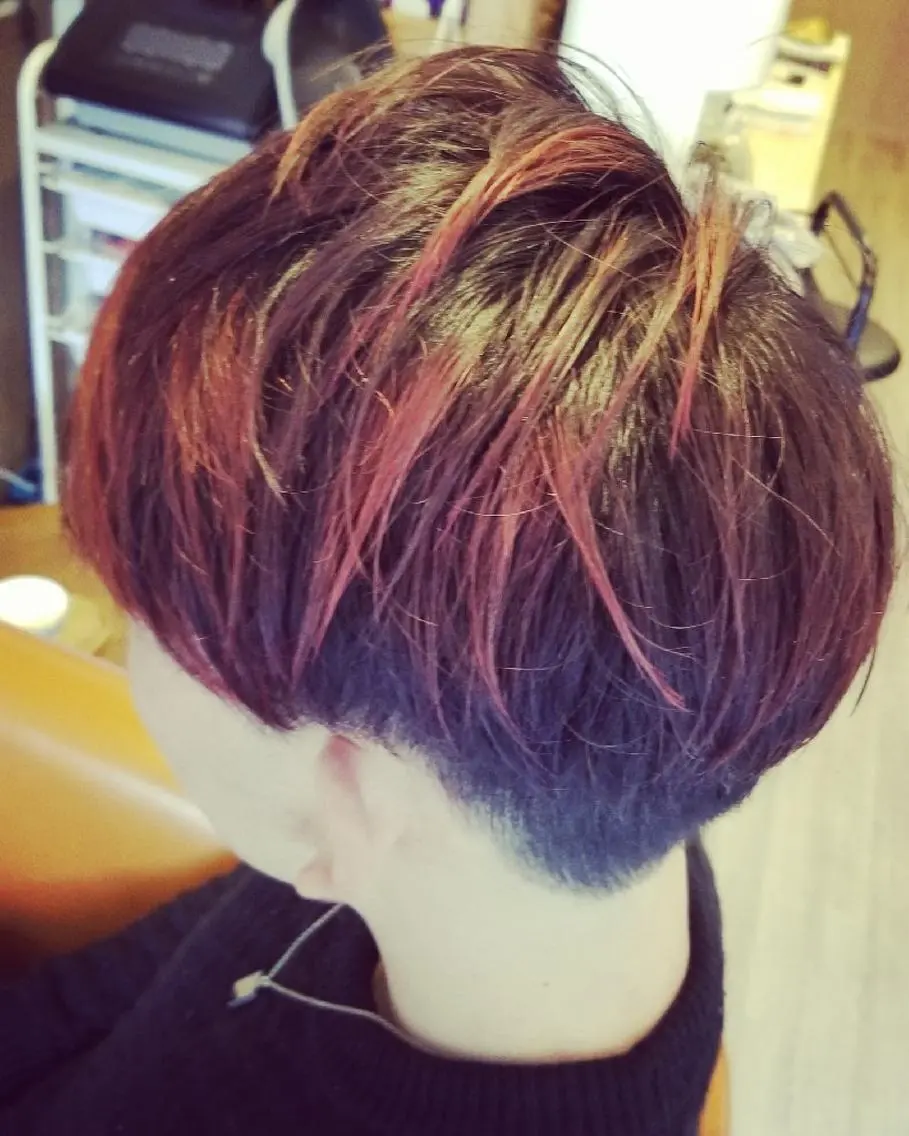 ショート メンズ カラー メンズバレイヤージュ アディクシーカラー バレイヤージュ イルミナカラー 外国人風カラー ヘアカラー spa hair ark 富井直美のヘアスタイル