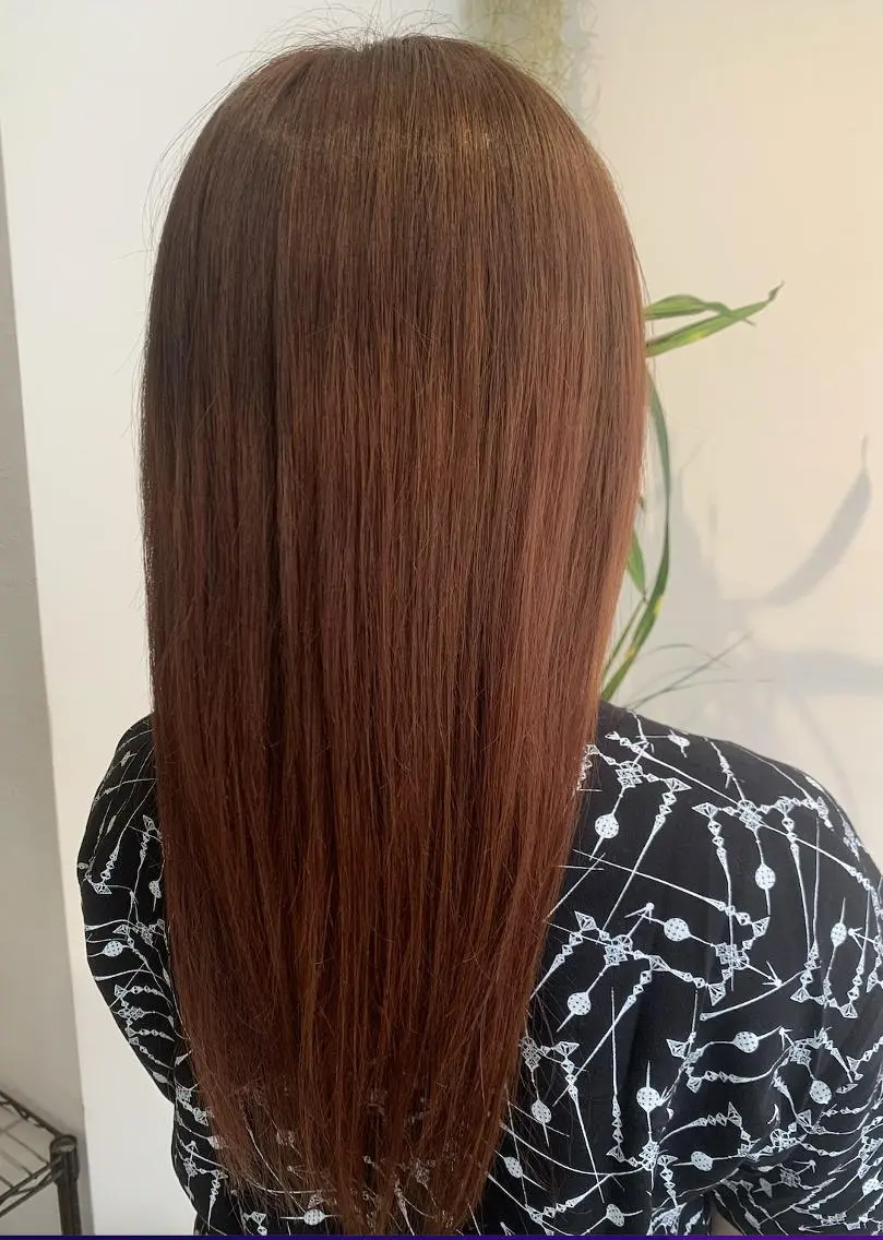 ロング カラー 透明感カラー オレンジ 似合わせカット 🌹艶髪カラー🌹 津田晴加【西荻窪】のヘアスタイル
